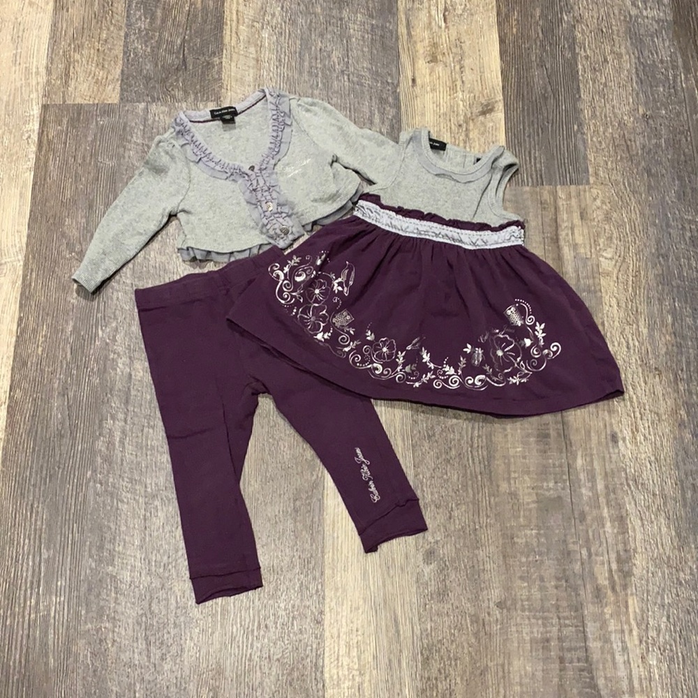 Baby Girl Calvin Klein Dress & Pants Sweater Set